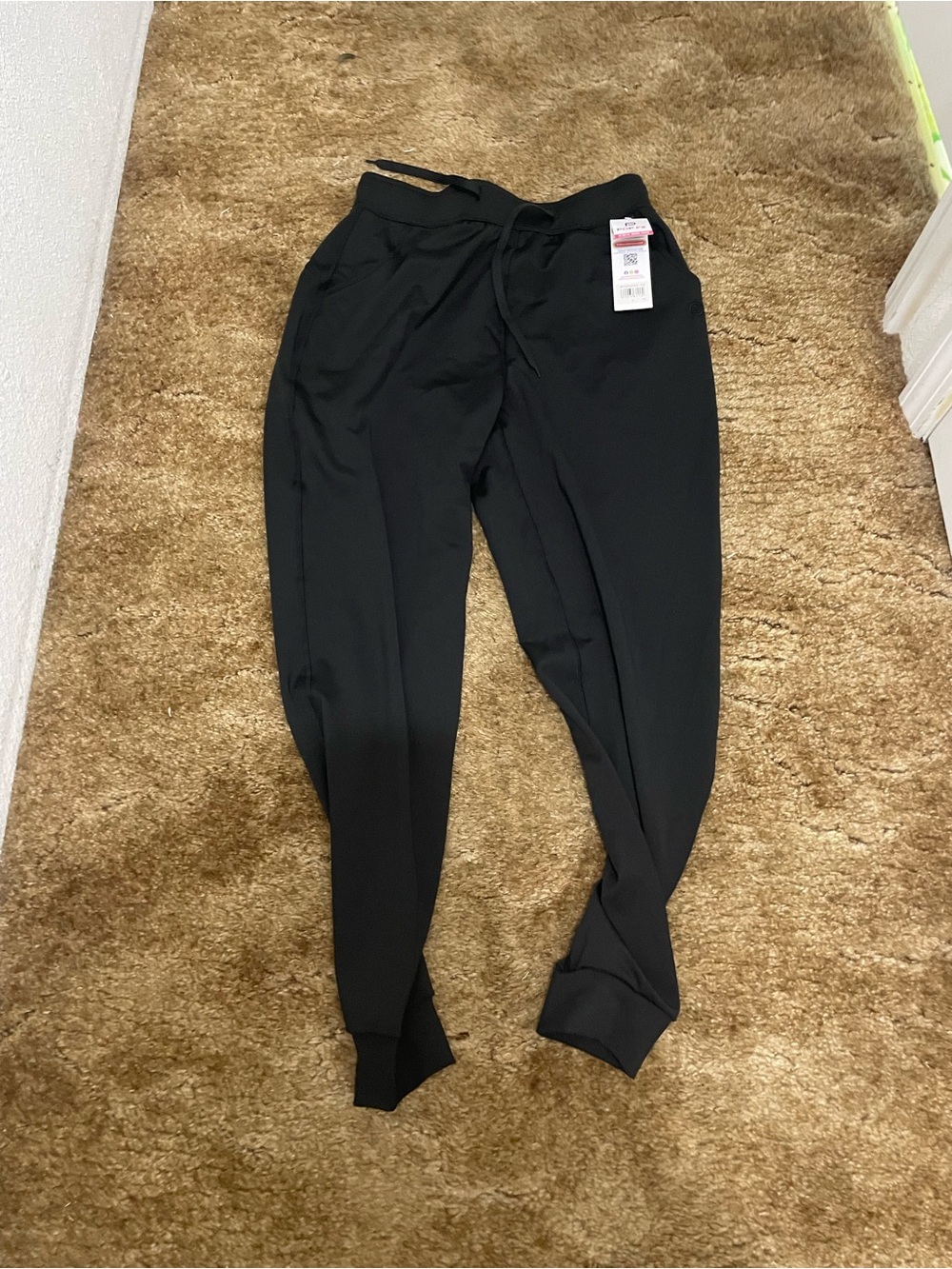 POP Fit Black Jogger Pants with Drawstring Waist